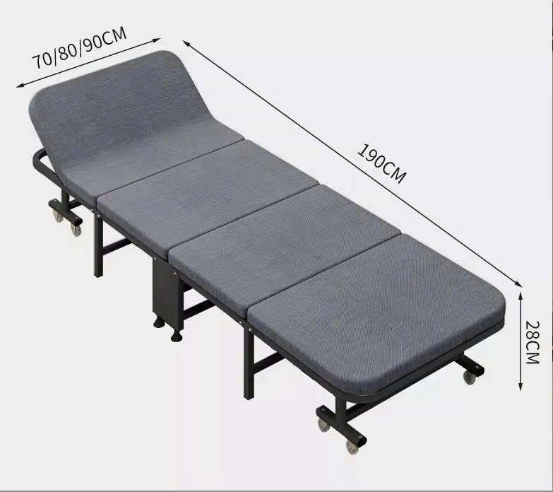 Giường gấp 4 khúc có nệm Q70- Rộng 70cm